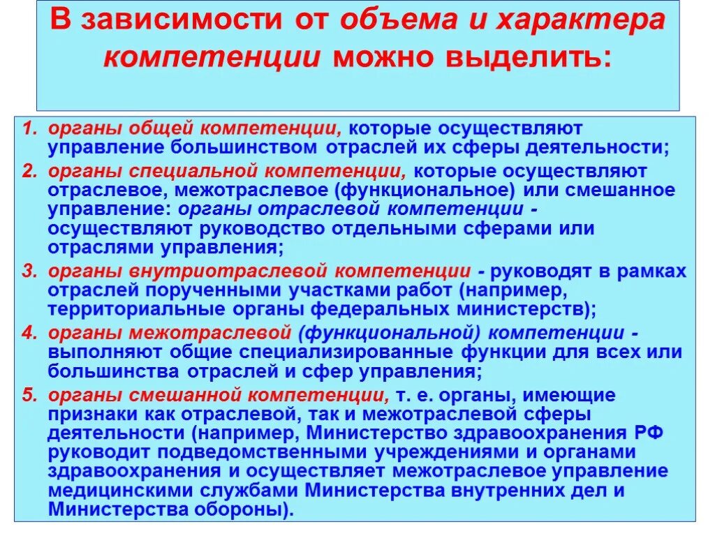 Компетенции органов управления образованием