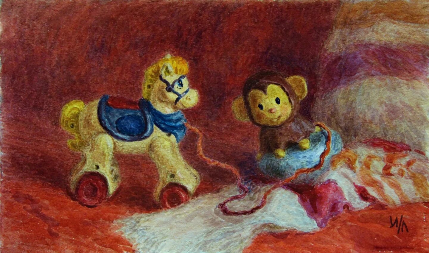 Деревянные лошадки в живописи. Игра в лошадки живопись. Детская лошадка в живописи картины художников.