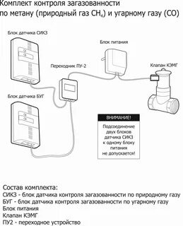 Датчик загазованности схема