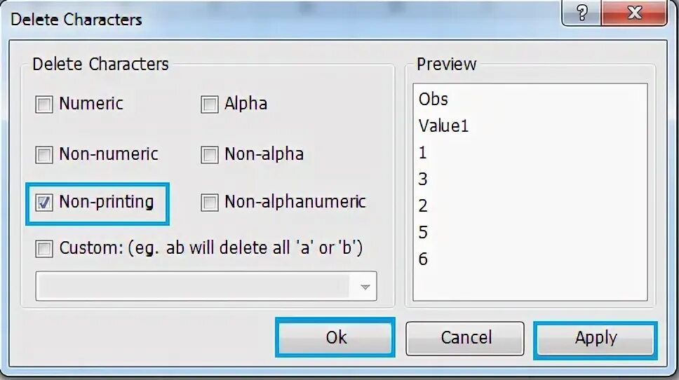 Non alphanumeric. Non alphanumeric