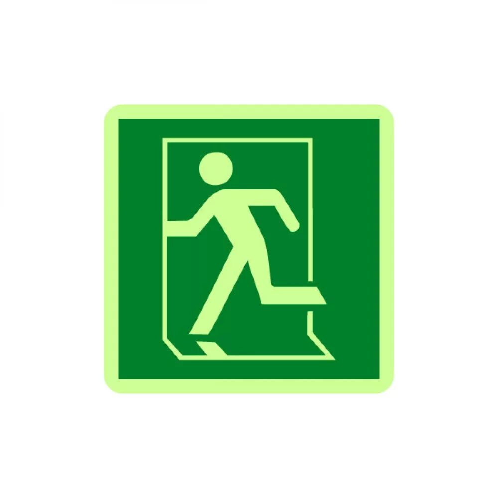 Running sign. Evacuate lef and right sign.