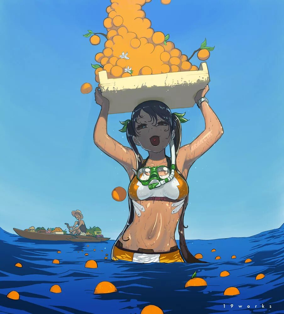 Апельсиновая девушка арт. Девушка с апельсинами арт. Арты мандарина. Манда манда мандарин