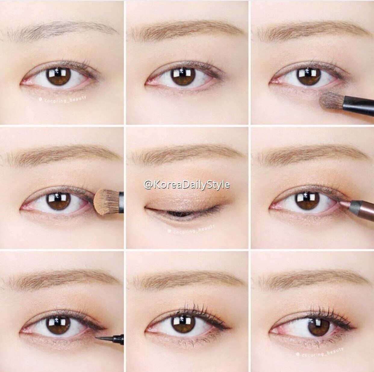 Корейский макияж стрелки. Подводка для азиатских глаз. Корейский макияж для увеличения глаз. Корейские стрелки на глазах.