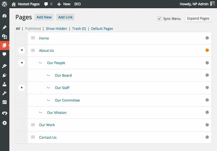 Nested pages