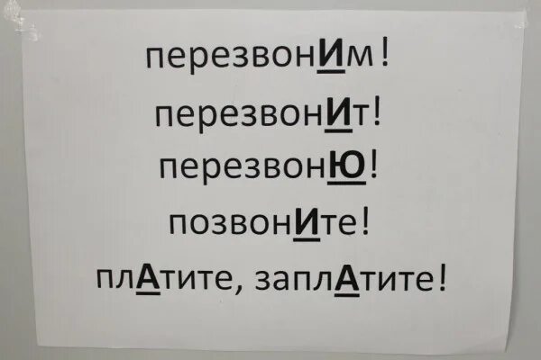 Выберете верное ударение звонят звонят