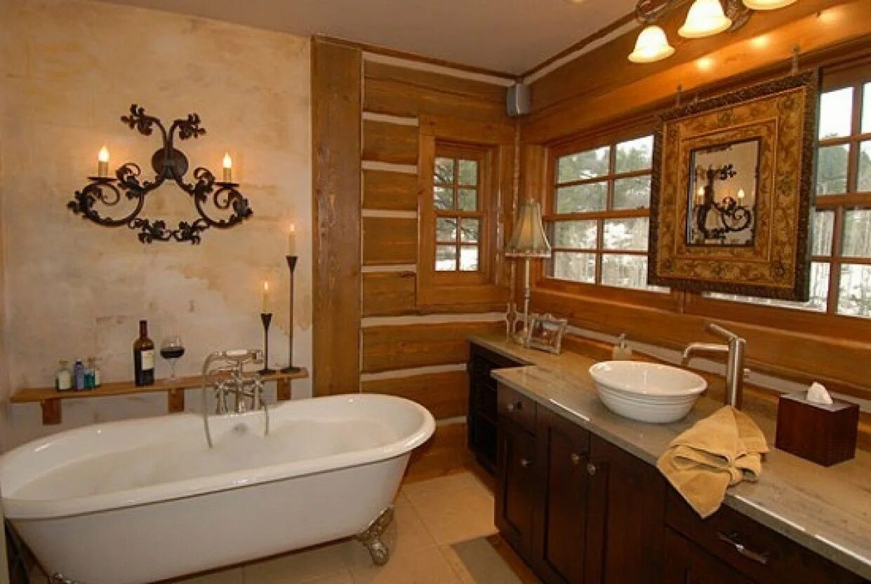 Ванная в деревенском стиле. Ванная комната Кантри. Деревянная ванная комната. Интерьер ванной в стиле Кантри. Ванную в моем доме