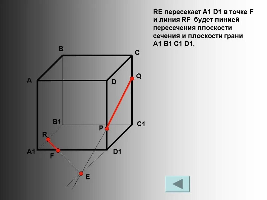 Точки a b c d лежат. Сечение Куба плоскостью a1c. Сечение в Кубе через 3 точки. Сечение Куба пятиугольник. Плоскости параллельные граням Куба?.