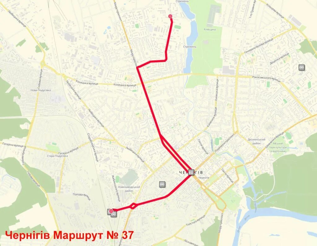 Остановки 37 маршрута