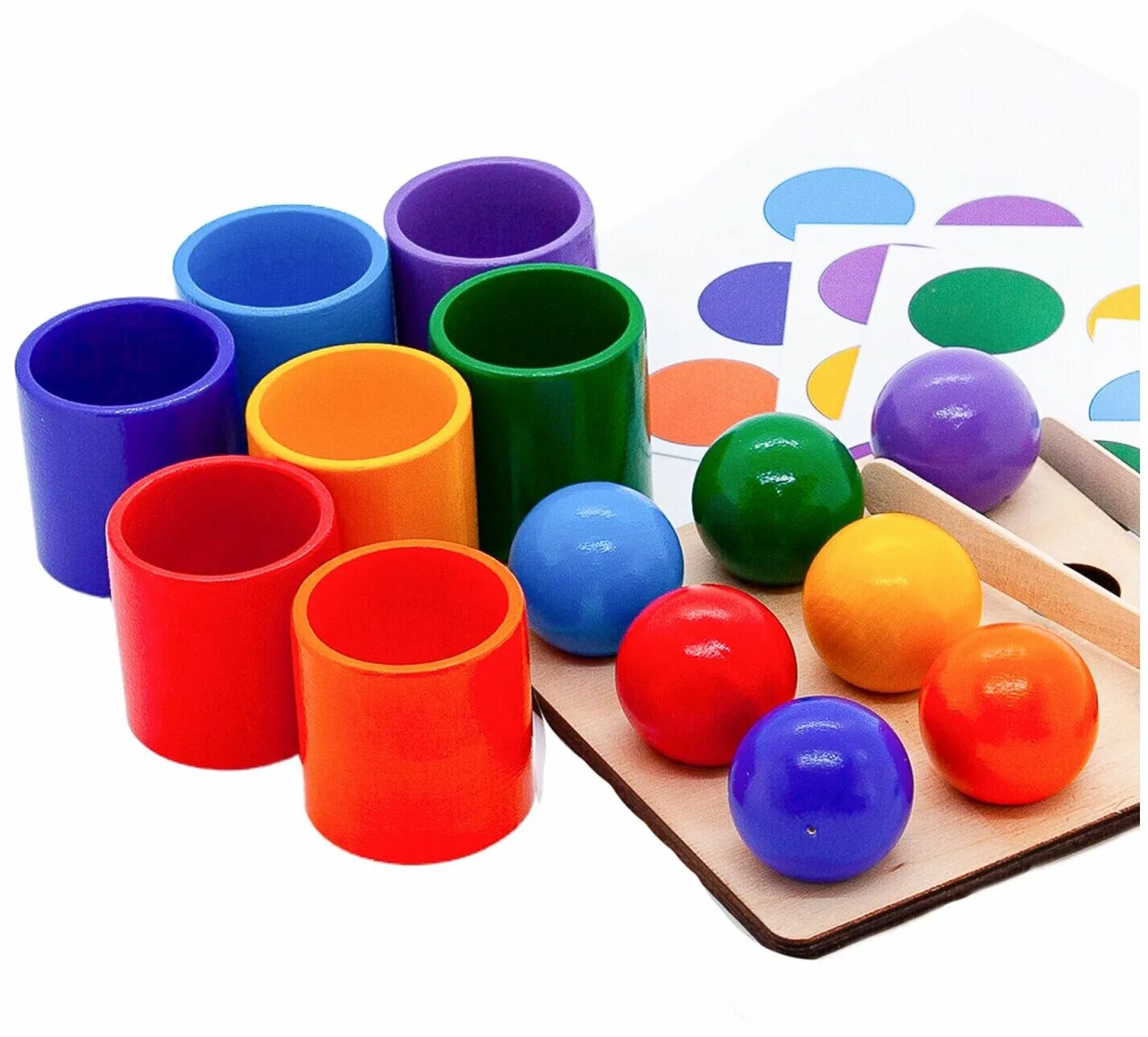 деревянный сортер монтессори 7 в 1.