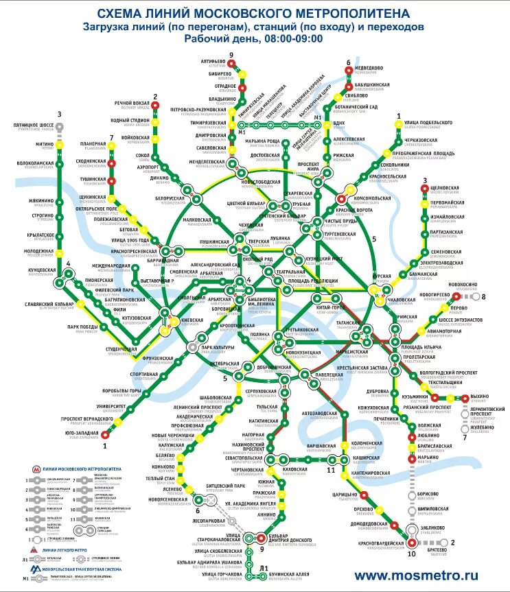 Загруженность метрополитена