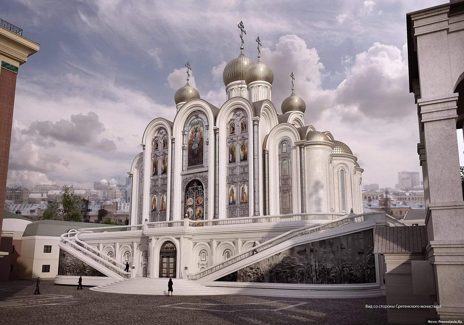 Temple на русском. Сретенский монастырь в Москве. Храм Сретенского монастыря в Москве. Сретенский монастырь храм новомучеников. Новый храм Сретенского монастыря на Лубянке.