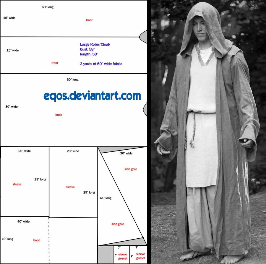 Выкройка мантии монаха с капюшоном. Монах плащ средневековый мужской выкройка мужской. Старинный плащ сканворд 6