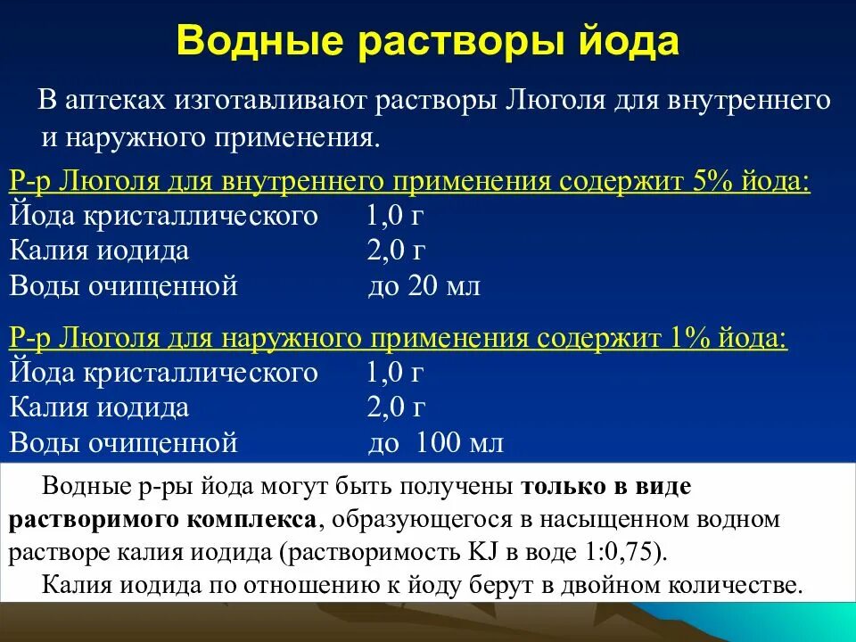 Люголь раствор йода. Водный раствор йода. Водный раствор йода название. Водные растворы лекарственная форма. Сколько йода в растворе люголя.