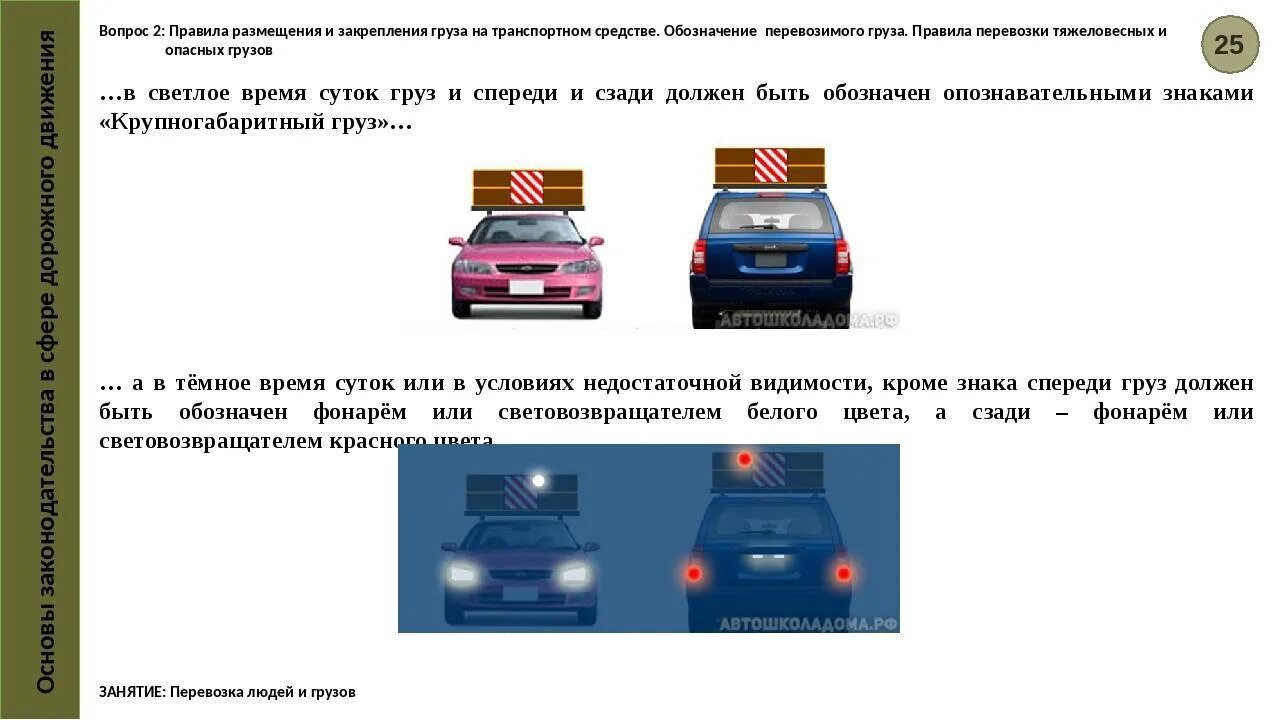 Превышение допустимых габаритов транспортного средства