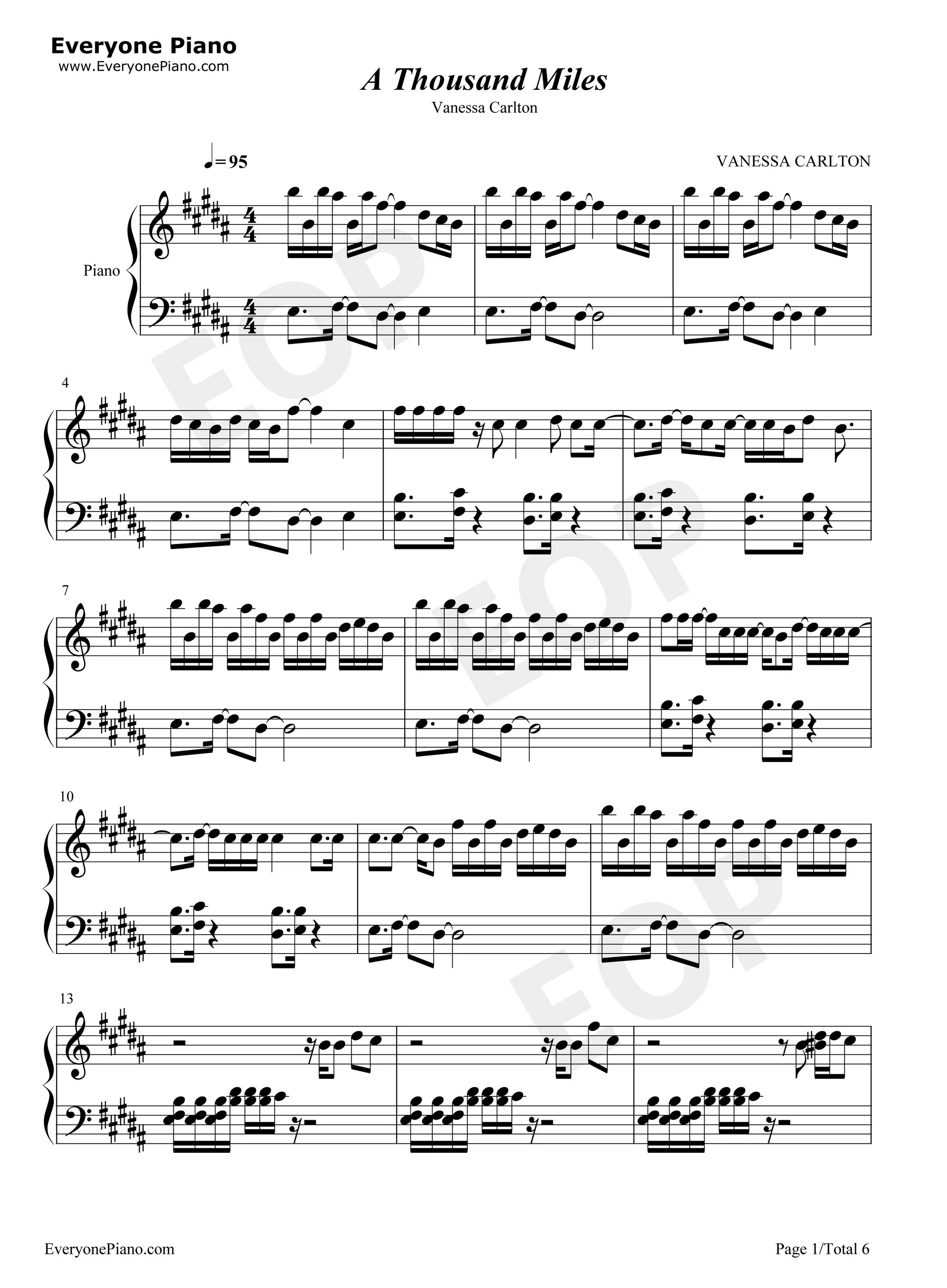 A thousand miles vanessa. Vanessa Carlton a Thousand Miles. A Thousand Miles Vanessa Carlton Ноты для пианино. Thousand Miles Piano Sheets.