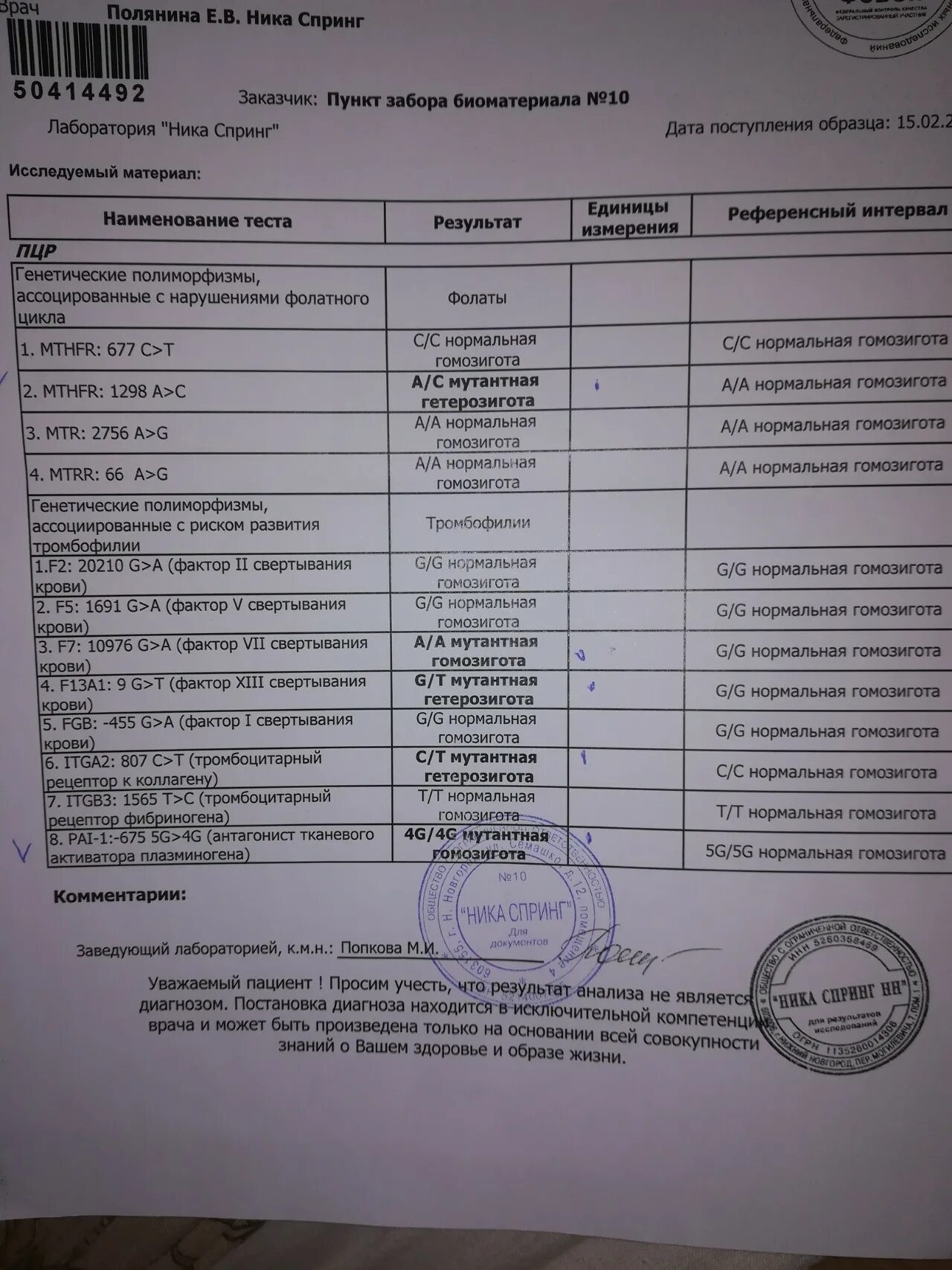 Расшифровка генетического анализа на тромбофилию. Тромбофилия скрининг Гемотест. Тромбофилия коагулограмма.