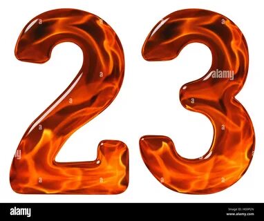 23 красным цветом