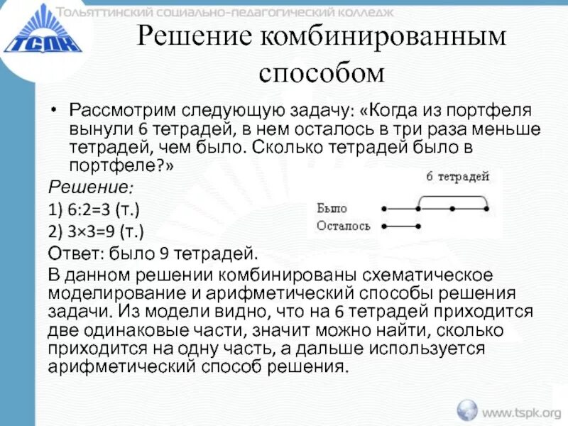 Решенная учительницей задача. Комбинированный способ решения задач это. Решение задач комбинированным методом. Решение задач на Кол-во способов в тетради. Проверила стопку тетрадей.