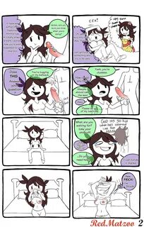 redmatzoo, jaiden animations, youtube, comic, text, blush, breasts, brown h...