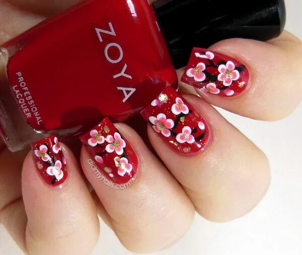 Mad Hatter's Nails Red nail art designs, Spring nail art, Nail art designs