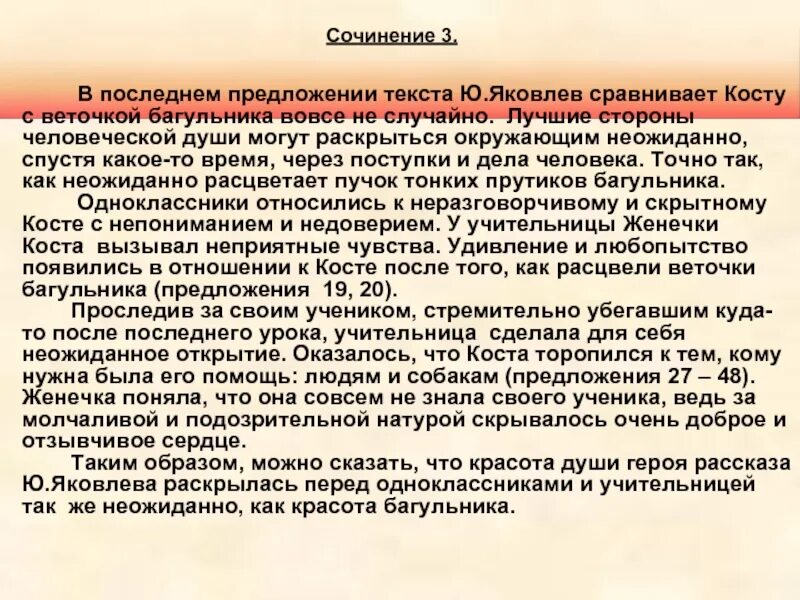Сочинение по тексту бакланова. Сочинение по ю яковлеву. сочинение рассуждение на тему по яковлеву. текст сочинения. сочинение на тему багульник.