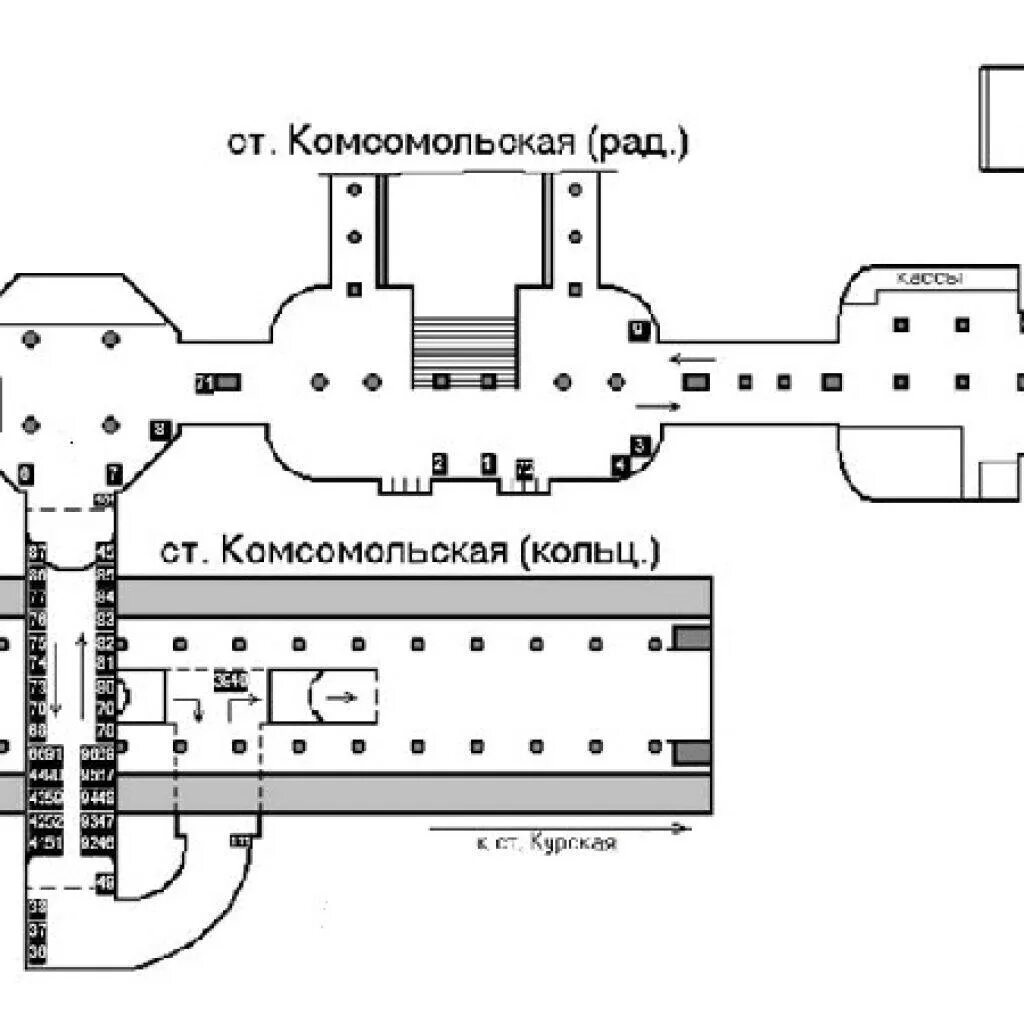 Схема станции метро Комсомольская. Станция метро Комсомольская Сокольнической линии схема. Станция метро Комсомольская Кольцевая схема. Станция Комсомольская Кольцевая схема выходов. Станция комсомольская казанский вокзал