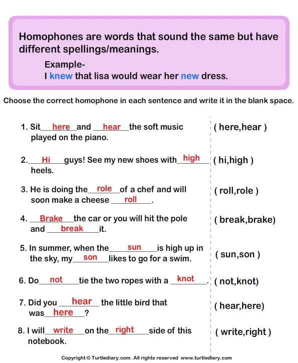 Choose the correctly spelled word. Homophones. Homophones Worksheets. Homophones in English. Short sentences in English.