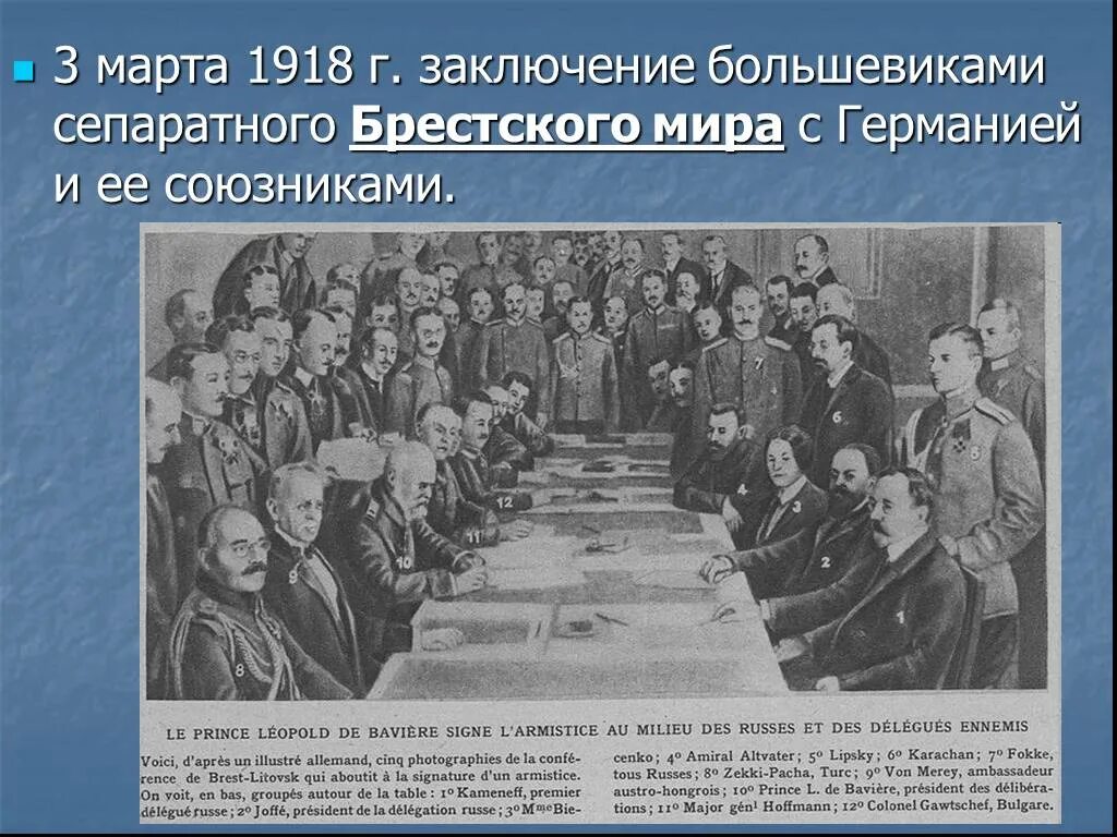 Сепаратный Брестский мир в марте 1918. Переговоры в Брест-Литовске 1917.