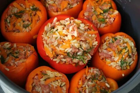 Перец в мультиварке фаршированный мясом и рисом