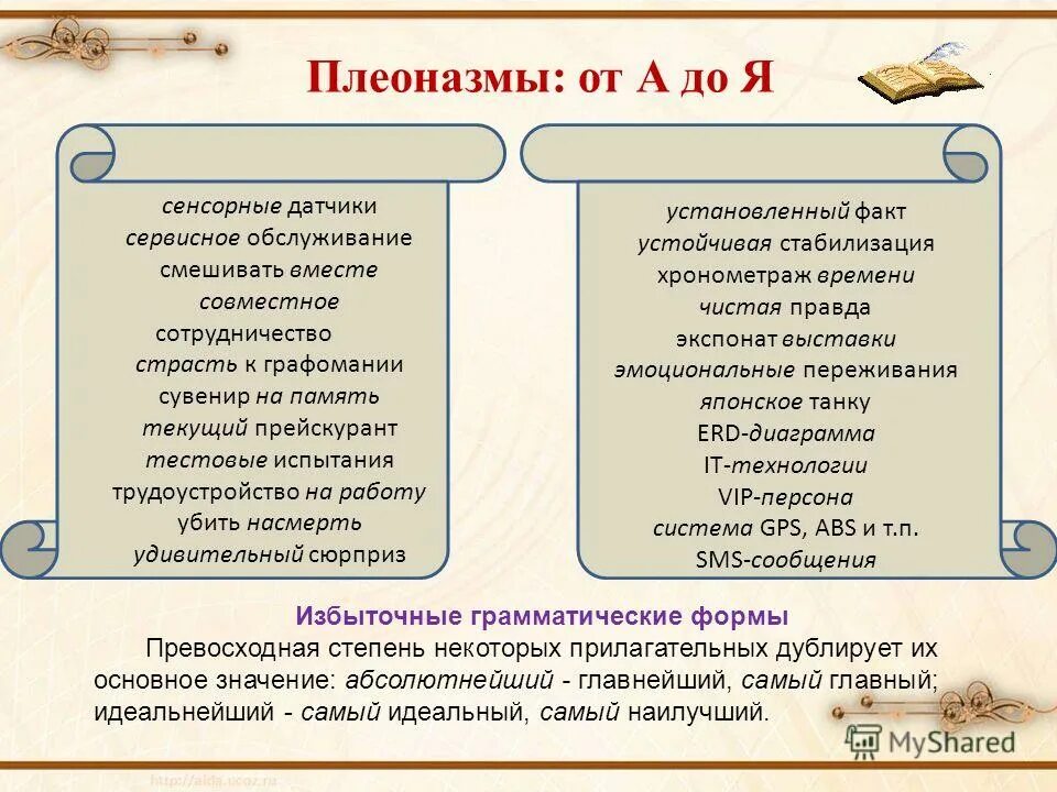 Найдите плеоназмы в предложениях