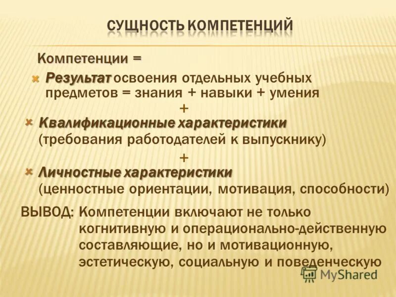 Сущность компетенции