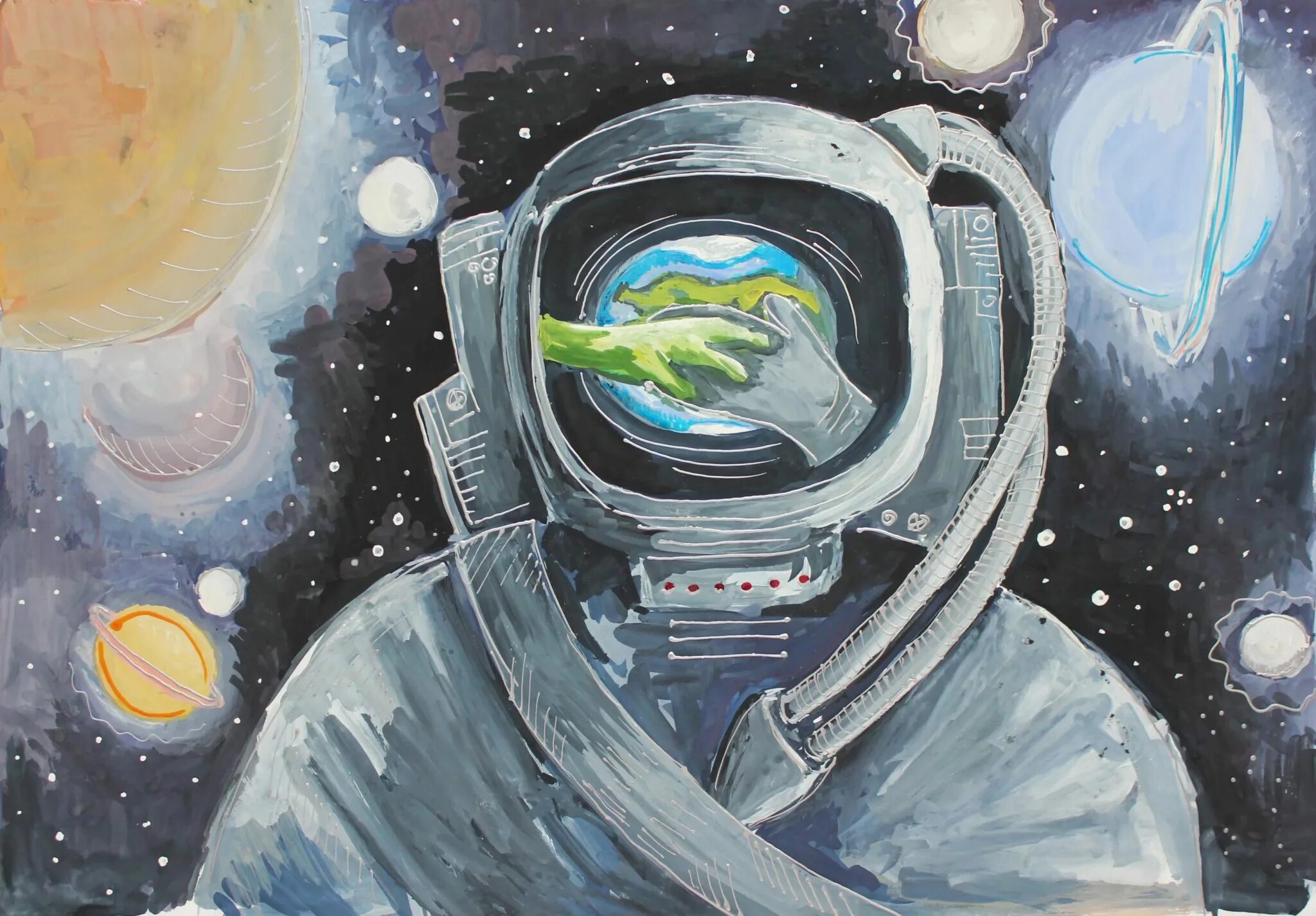 Рисунок космоса на день космонавтики