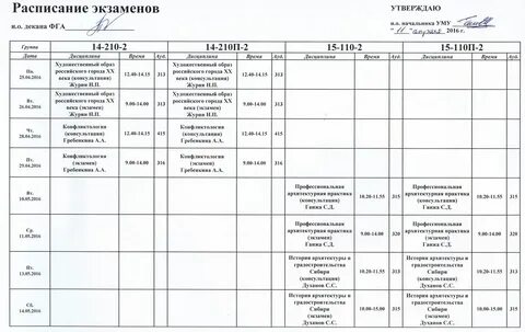 Расписание экзамена оценщиков