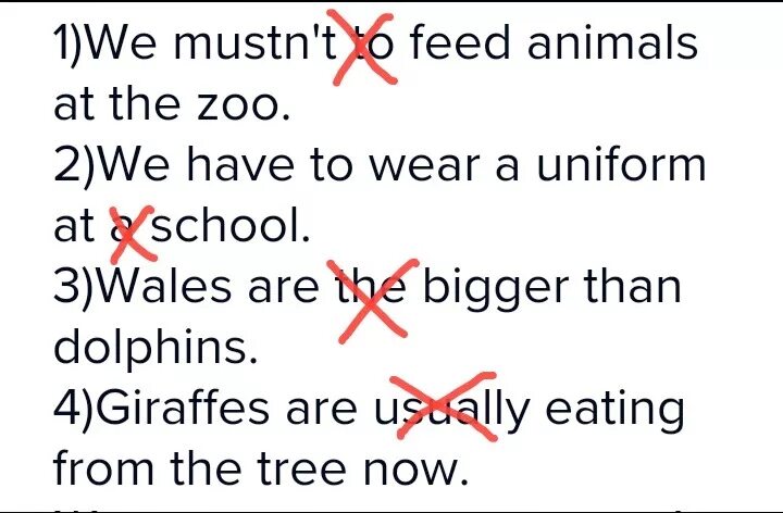 Исправь ошибки Зачеркни лишнее слово we mustn't to Feed animals at the Zoo. Исправь ошибки Зачеркни лишнее слово. Исправь ошибки Зачеркни лишнее слово we mustn't. Английский язык исправь ошибки Зачеркни лишнее слово. You mustn t wear