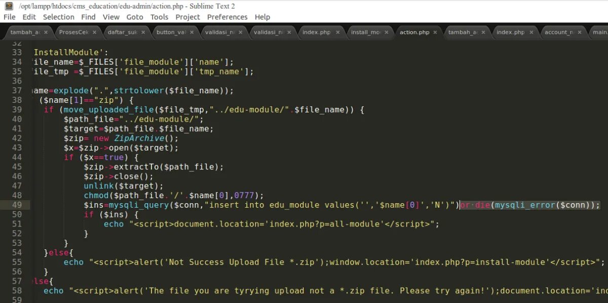 Attempt to index local
