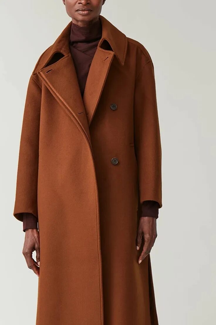 Пальто cos. Пальто cos коричневое. Пальто цвет табак. Cos пальто лимонное.