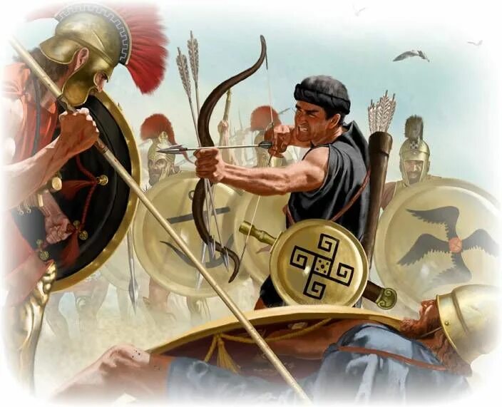 Командир тысячи солдат у древних греков. Войны античности. Войны древней Греции. Критские лучники.