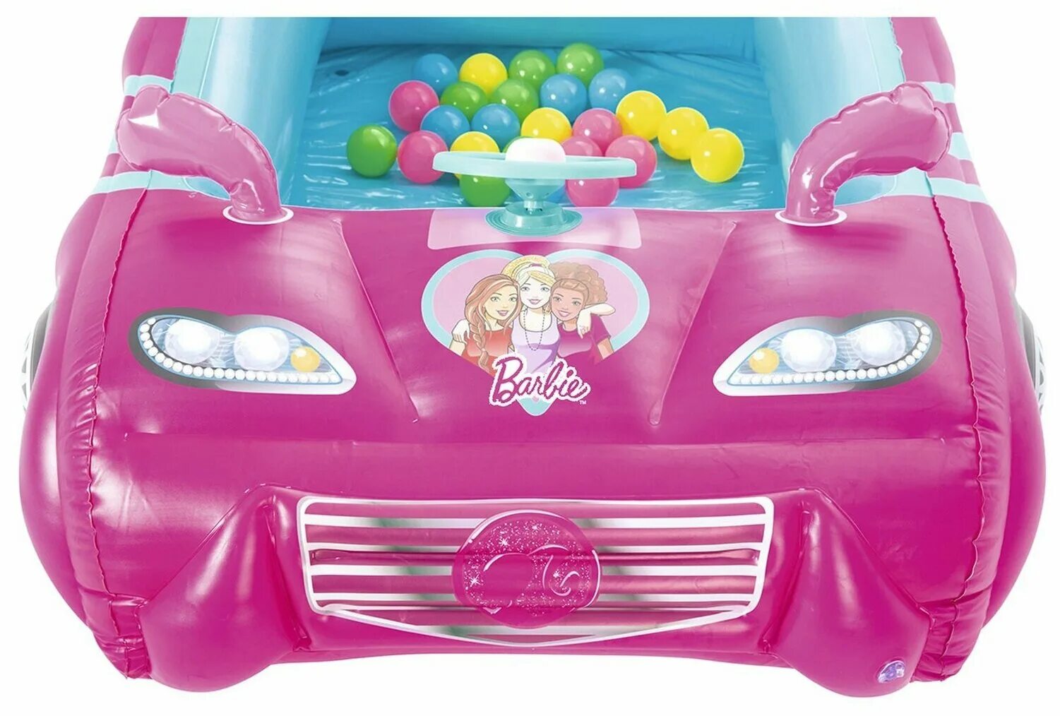 Бассейн сухой Bestway Барби. Игровой центр 135х99х43см "машина Barbie" с мячами (25шт). Сухой бассейн Барби машина. Бассейн Бествей машинка с шариками. Надувные машины купить