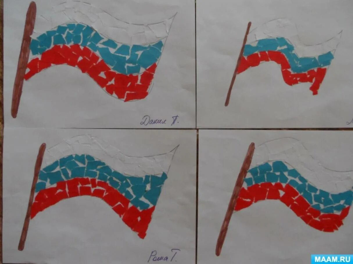 Занятие по теме россия в подготовительной группе. Обрывная аппликация флаг России в старшей. Аппликаөия в подготовительной группе флаг России. Обрывная аппликация российский флаг старшая группа. Аппликация российский флаг старшая группа.