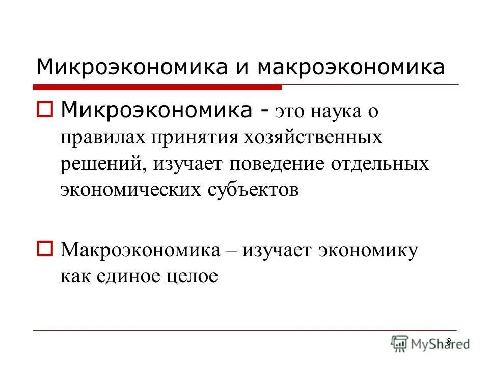 Микроэкономика явления