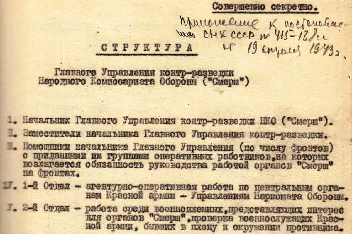 Создание смерш. Создание смерш