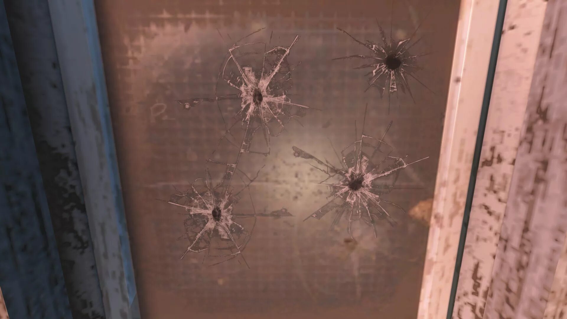 Fallout 4 осколки от выстрелов. Осколки от пуль fallout 4. простреленная стена.