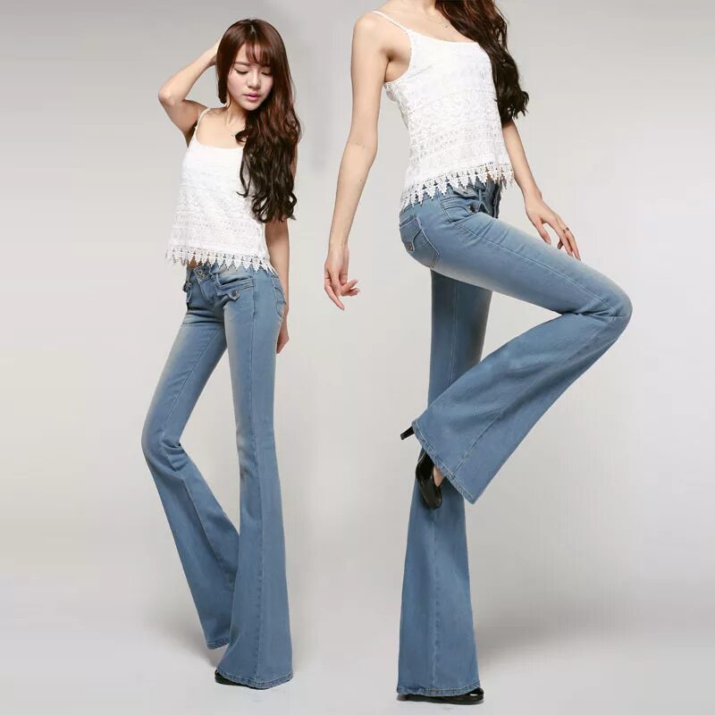 Прямые удлиненные джинсы. Stradivarius джинсы клеш. Джинсы клеш с каблуками. Очень широкие джинсы женские. Какой длины должны быть джинсы клеш.