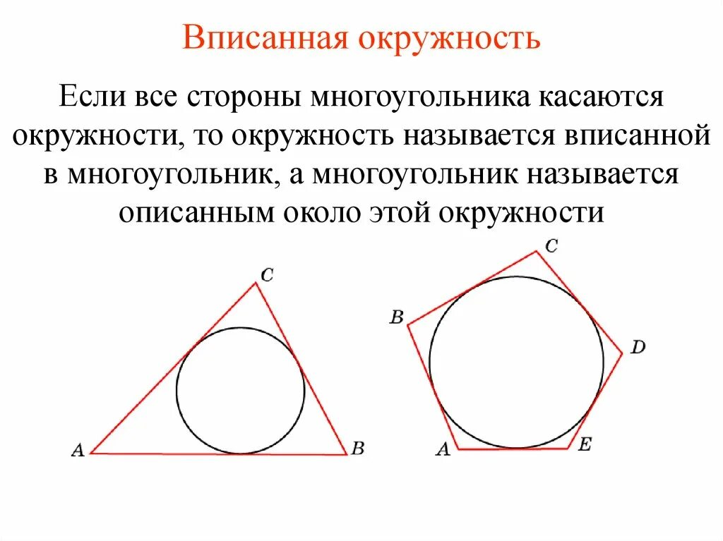 Сколько окружностей можно вписать в окружность. Вписанная окружность. Окружность вписанная в многоугольник. Вписанный и описанный многоугольник в окружность. Признаки вписанной окружности.