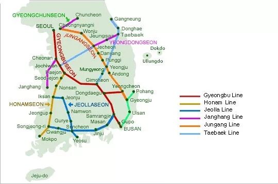 ЖД карта Южной Кореи. Железные дороги Южной Кореи карта. Корейские железные дороги схема. Карта железных дорог Кореи. М южная на карте