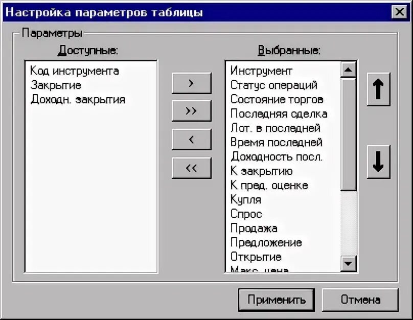 В последней колонке таблицы