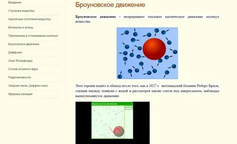 Броуновское движение это в физике 7 класс