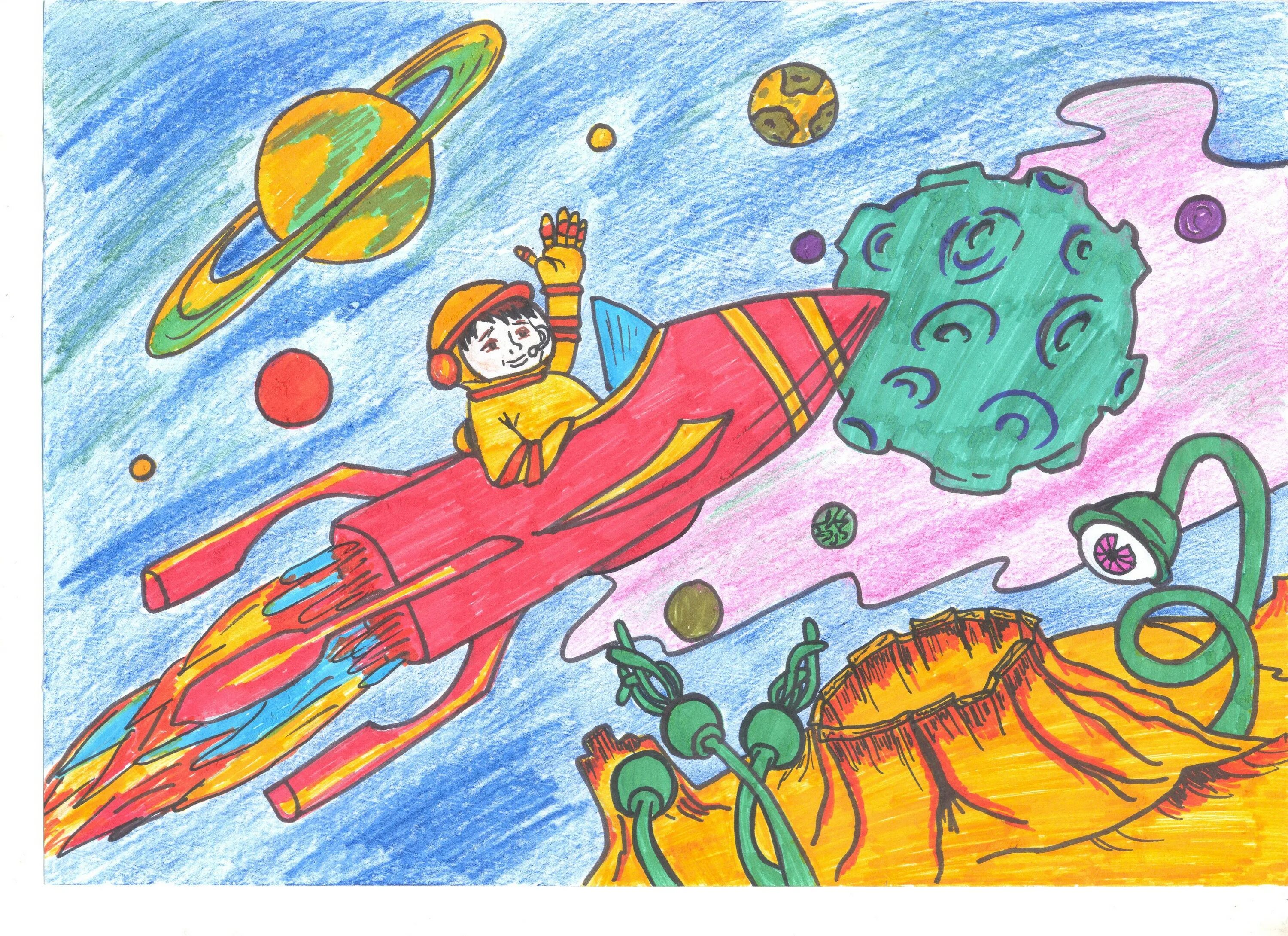 Космос рисунок. Рисунок космос 3 класс. Картина космос карандашом. Рисунок на тему космос 3 класс фломастером.