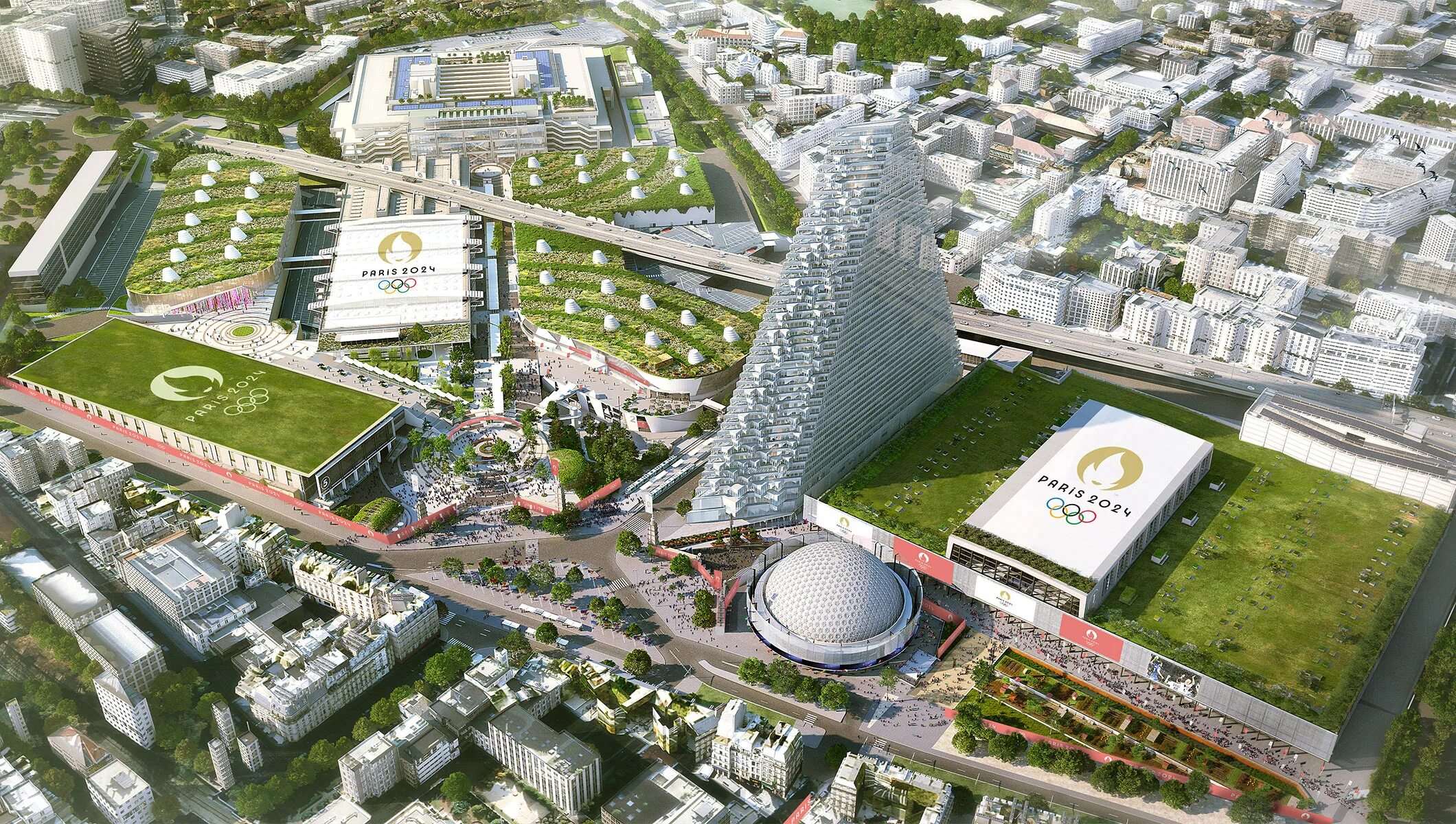 Париж Экспо порт де Версаль. Олимпийская деревня в Париже 2024. Олимпийская парк Париж 2024. Экспо 2024.