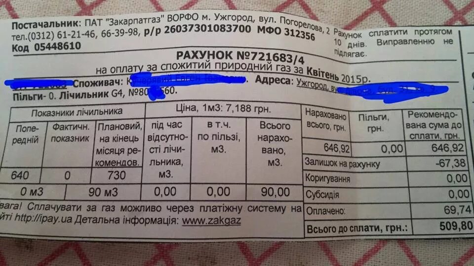 Сколько платить за газ по счетчику